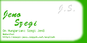 jeno szegi business card