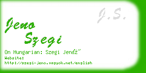 jeno szegi business card